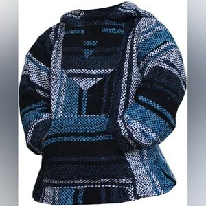 Kids Mexican Baja Hoodie Pullover Sweater Unisex/ Green